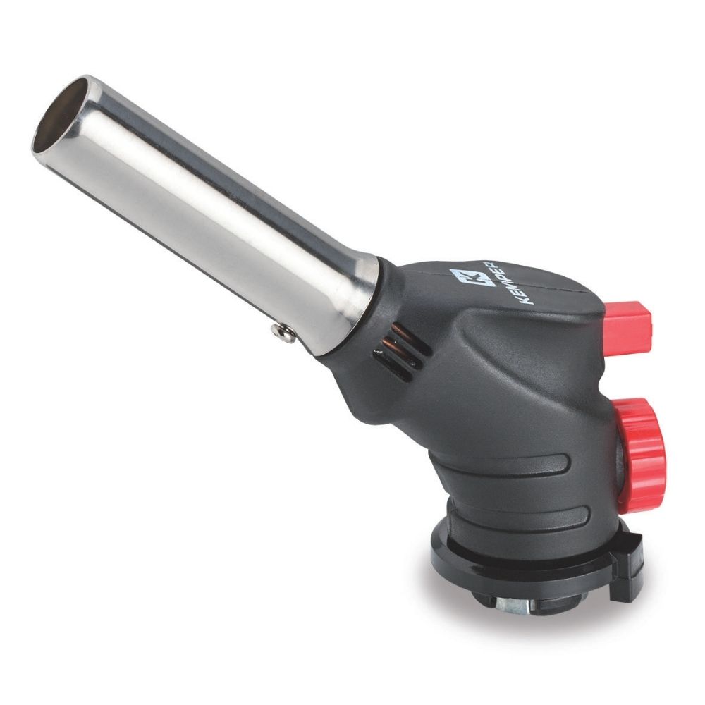 Lampada Saldatrice A Gas - Cannello Con 4 Bombole Butano E Accensione Piezo, Temperatura 1200&deg;C