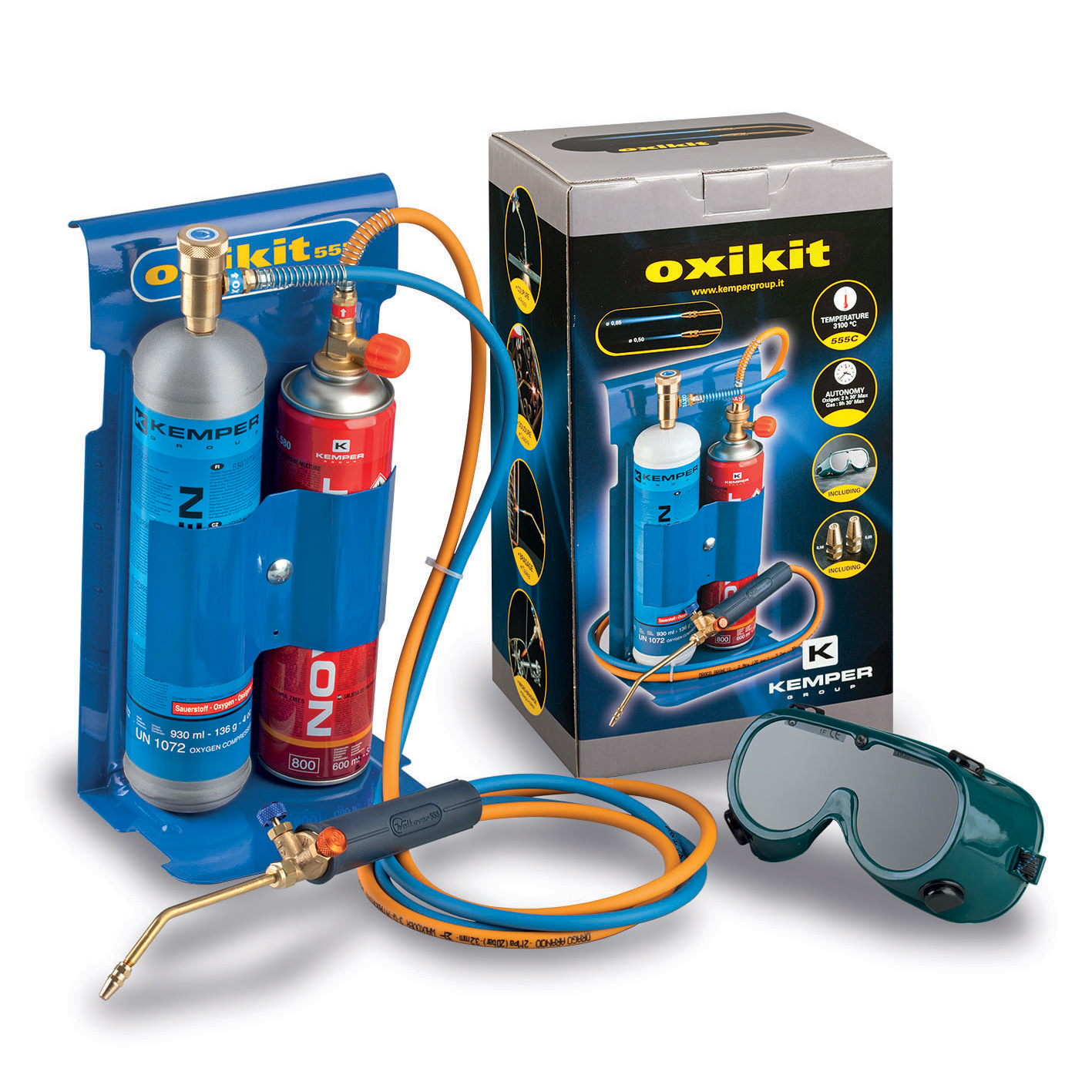 555CA12 IL SALDATUTTO OXYKIT 3100° CON BOMBOLA OSSIGENO ALLUMINIO FIL M12x1
